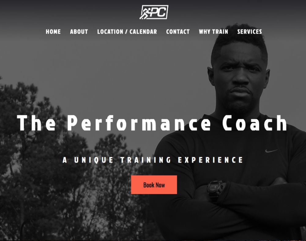 performance coach landing page